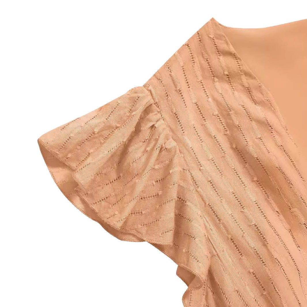 A-Line Midi Dress with Button-Down for Women