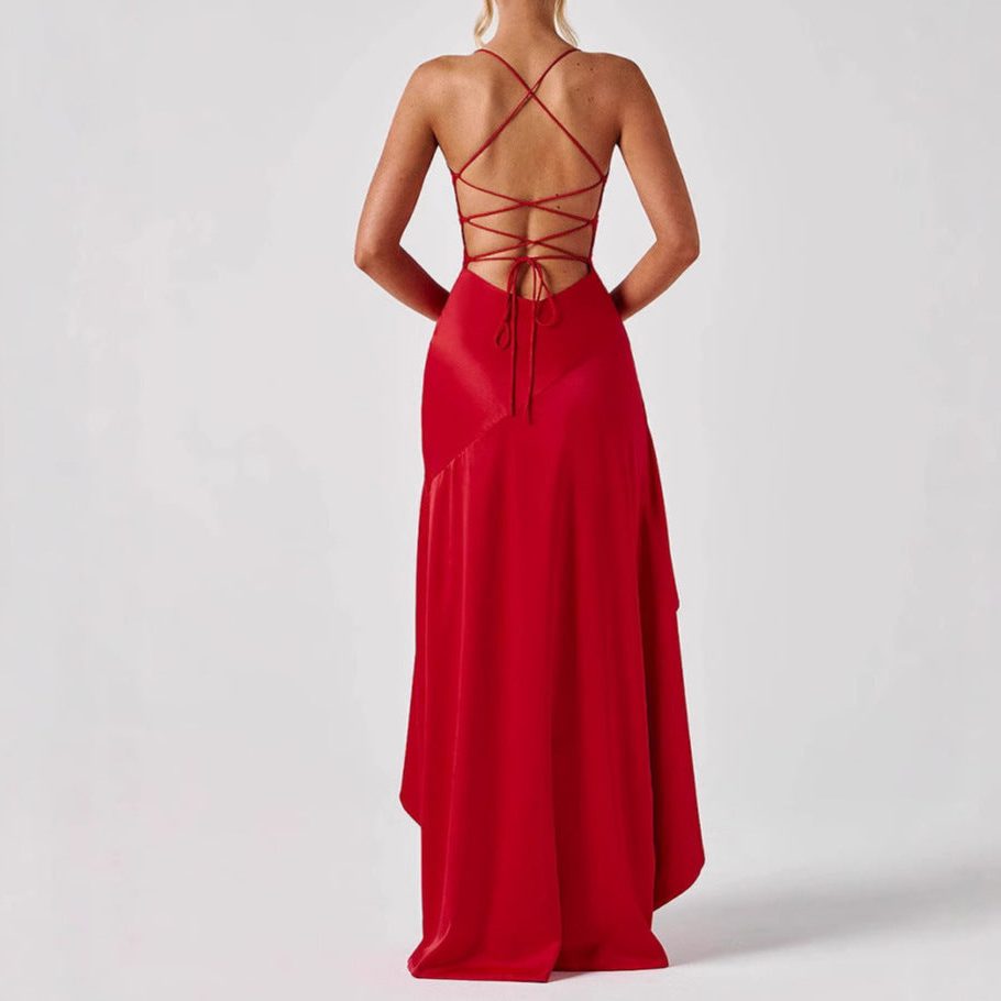 Asymmetrical Ruffle Maxi Dress for Women