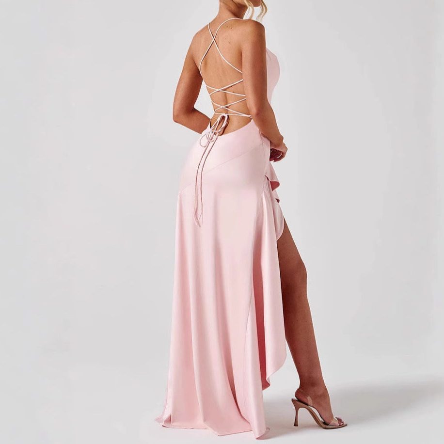 Asymmetrical Ruffle Maxi Dress for Women - View 3