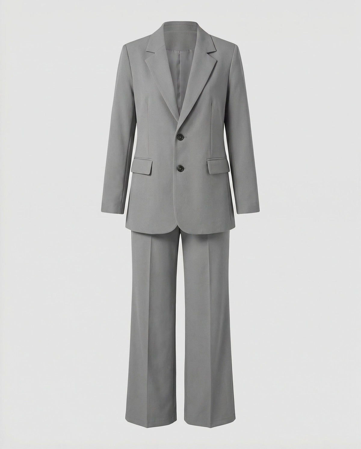 Black Blazer and Wide Leg Trousers Set for Women - View 19