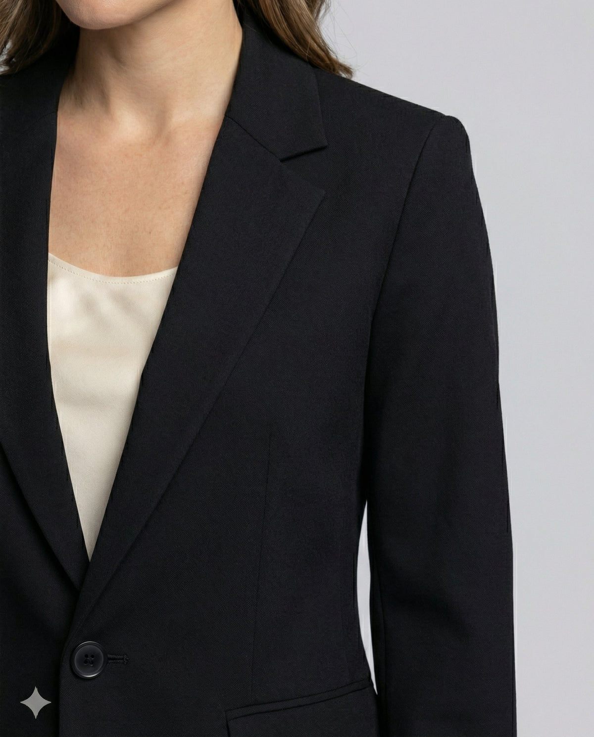 Black Blazer and Wide Leg Trousers Set for Women - View 20