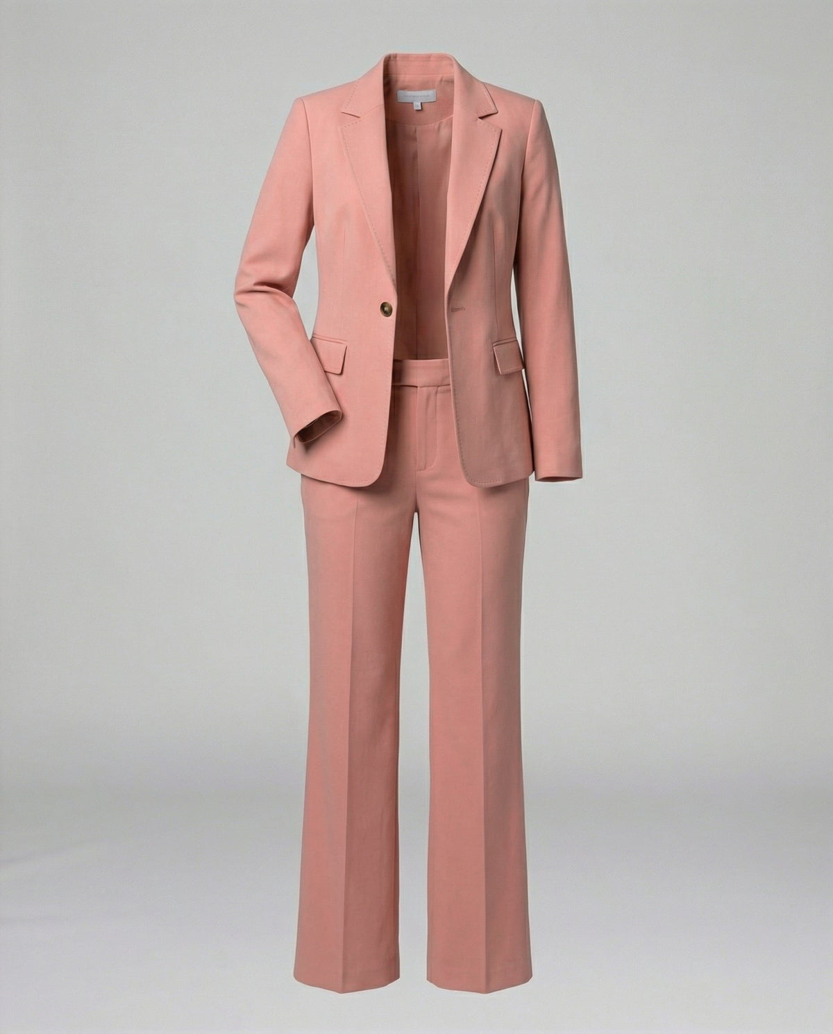 Black Blazer and Wide Leg Trousers Set for Women - View 29
