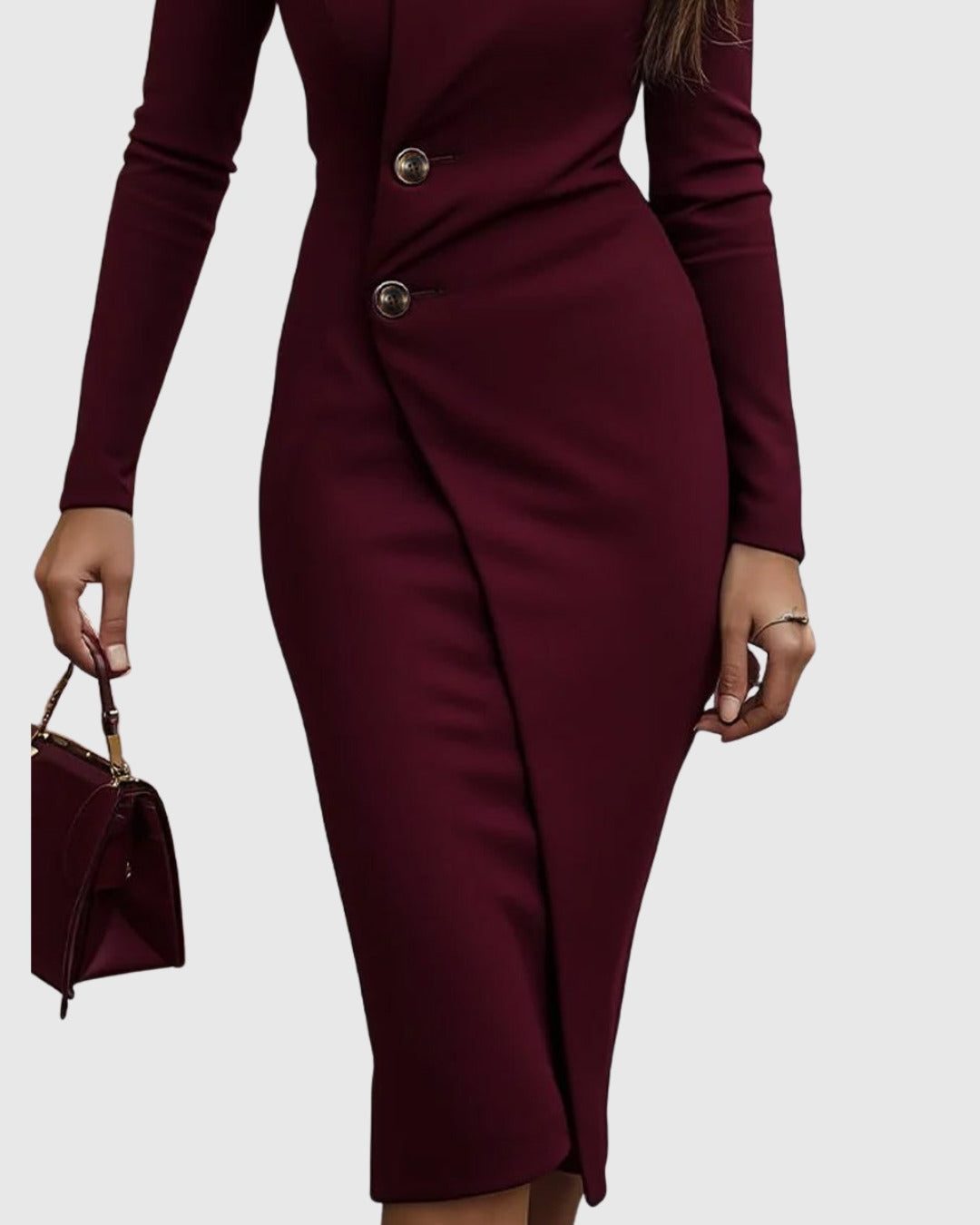 Button-Front Blazer Cocktail Midi Dress for Women - View 4