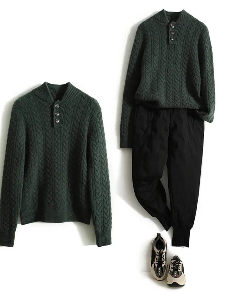 Cable Knit Button-Up Sweater for Women - View 15