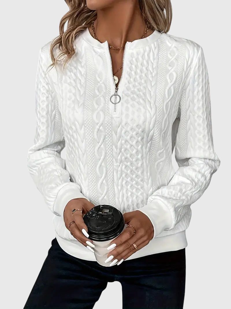 Cable Knit Half-Zip Jumper for Women - View 5