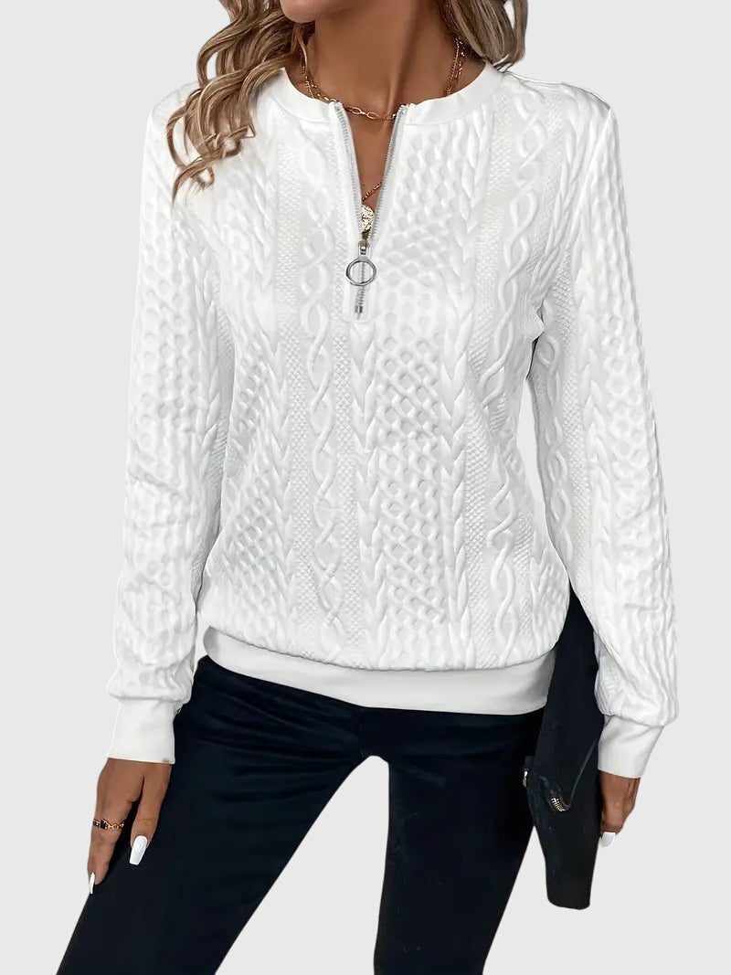 Cable Knit Half-Zip Jumper for Women - View 7