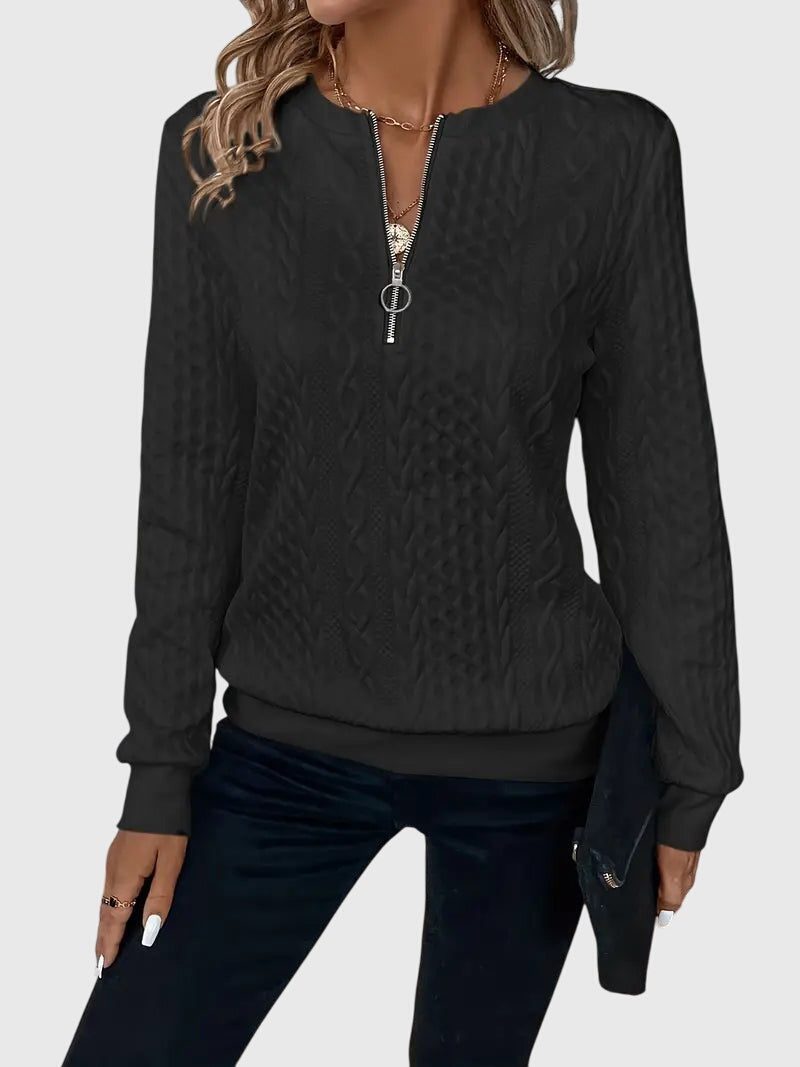 Cable Knit Half-Zip Jumper for Women - View 10