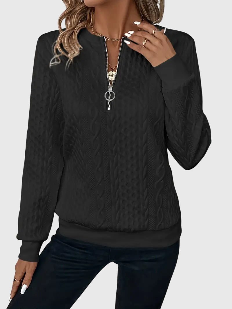 Cable Knit Half-Zip Jumper for Women - View 11