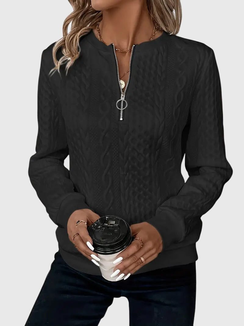 Cable Knit Half-Zip Jumper for Women - View 12