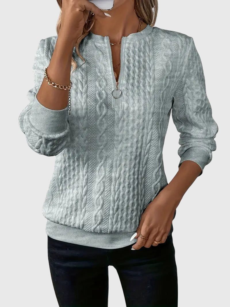 Cable Knit Half-Zip Jumper for Women - View 15