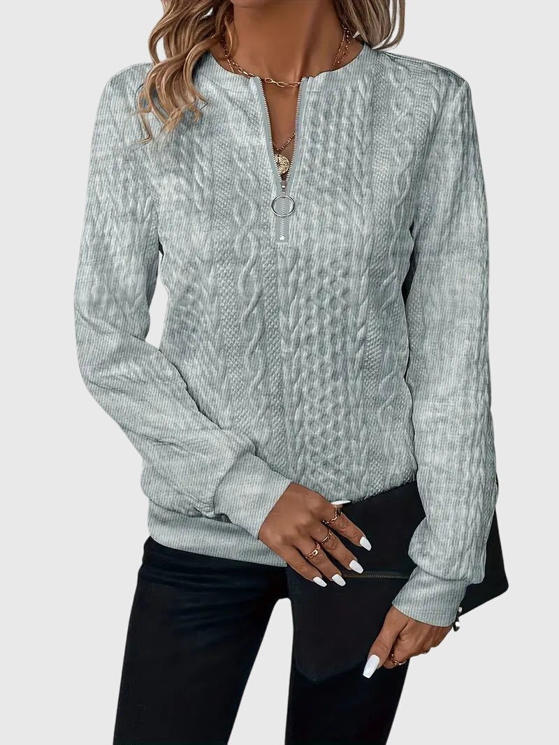 Cable Knit Half-Zip Jumper for Women - View 16