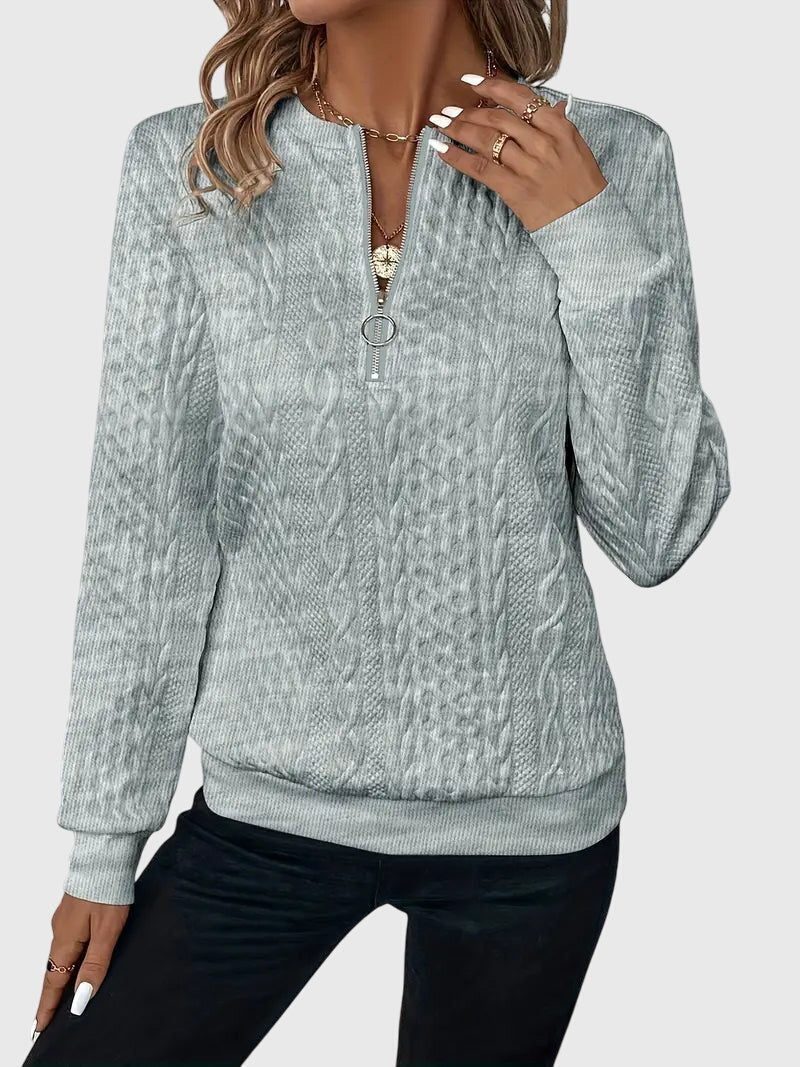 Cable Knit Half-Zip Jumper for Women - View 20
