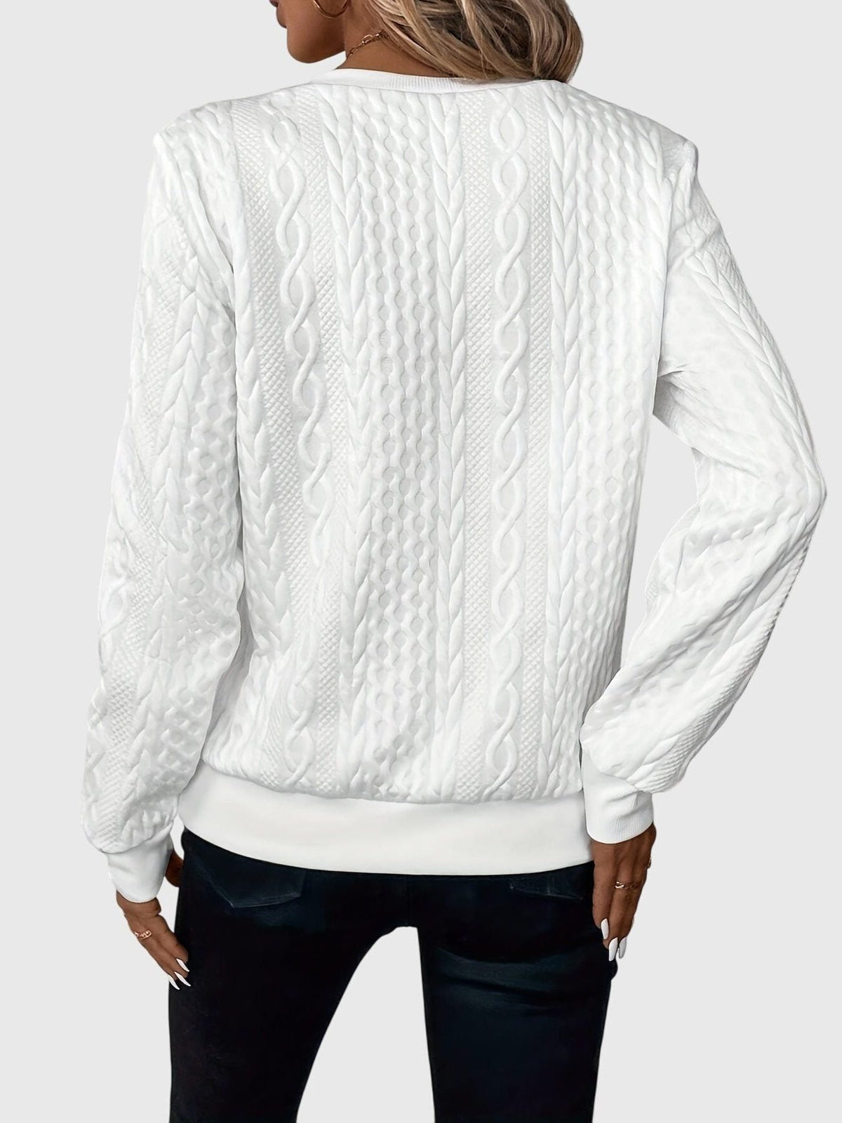 Cable Knit Half-Zip Jumper for Women - View 2