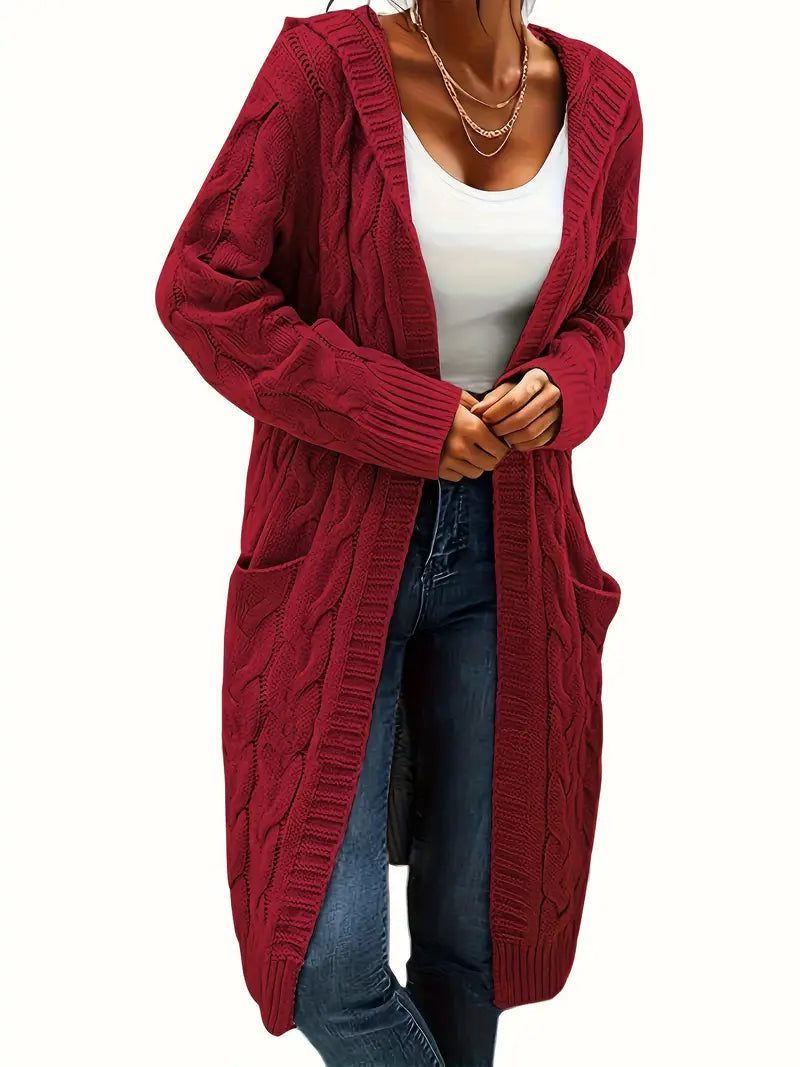 Cable Knit Long Cardigan for Women