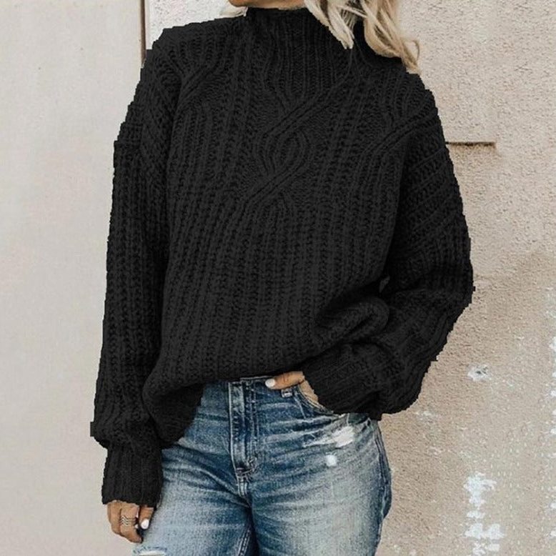 Cable Knit Roll Neck Jumper for Women