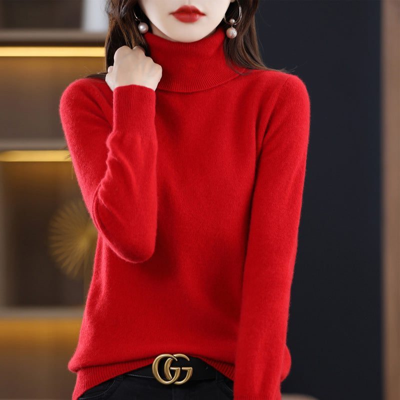 Cashmere Knit Roll Neck Jumper for Women - View 4