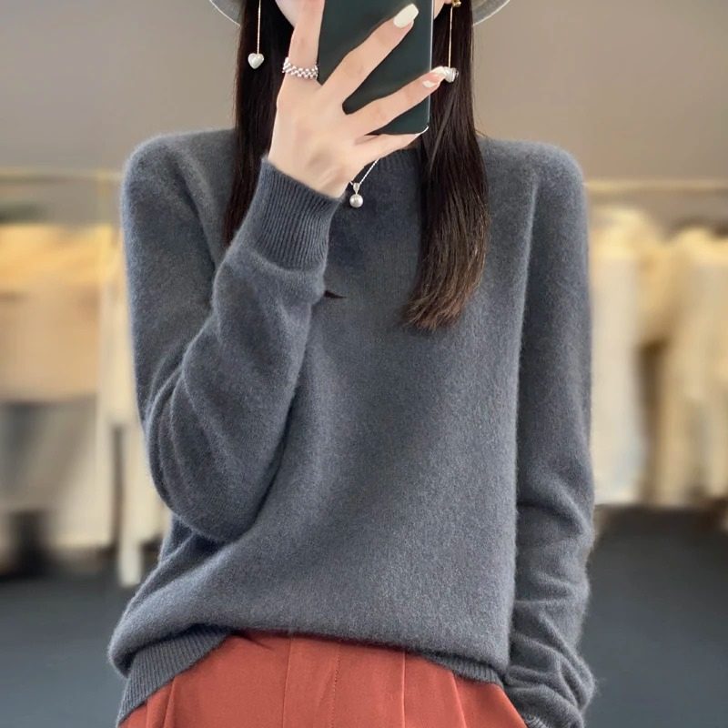 Cashmere Pullover with Crew Neck for Women