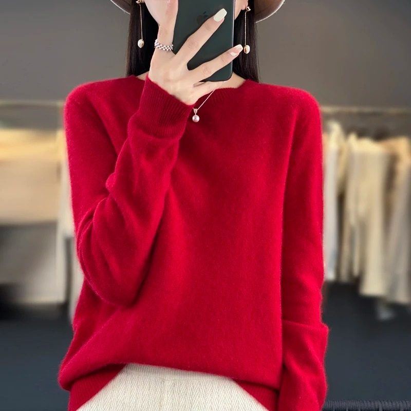 Cashmere Pullover with Crew Neck for Women
