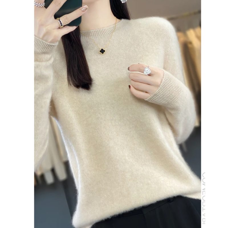 Cashmere Pullover with Crew Neck for Women