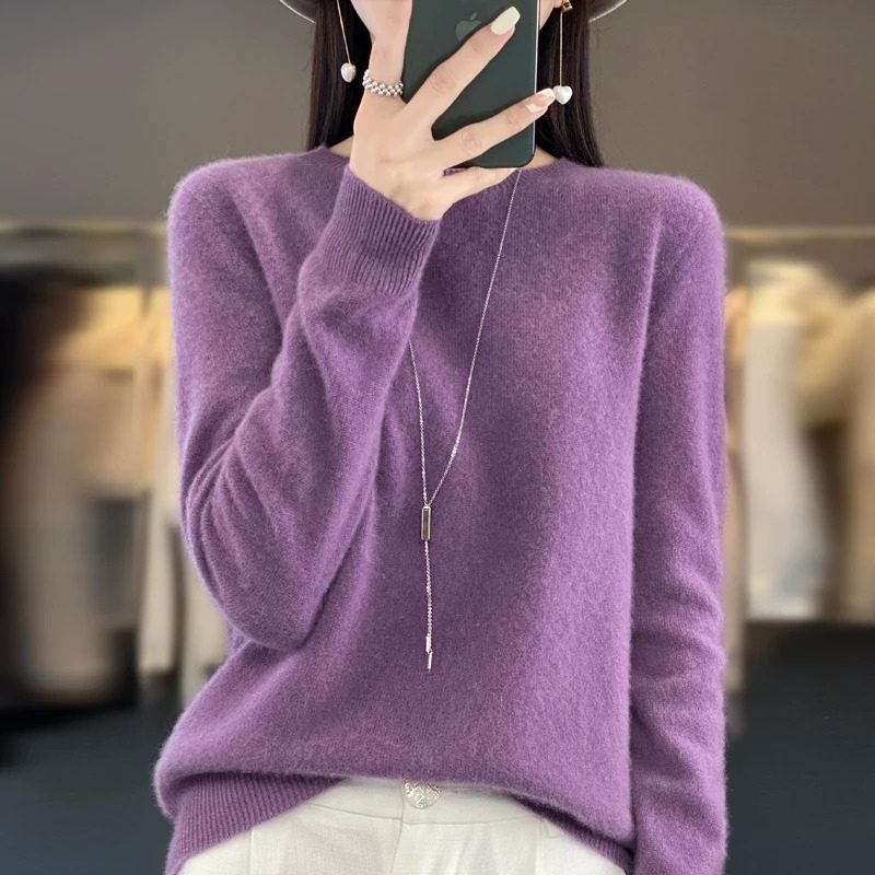 Cashmere Pullover with Crew Neck for Women