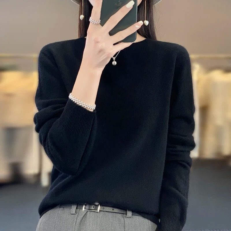 Cashmere Pullover with Crew Neck for Women