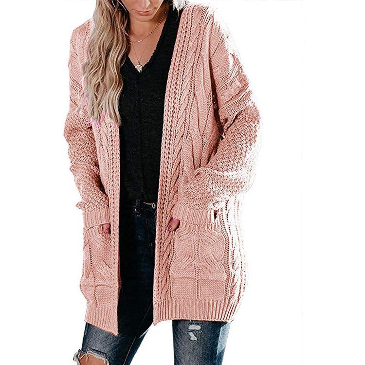 Chunky Knit Cardigan with Pockets for Women