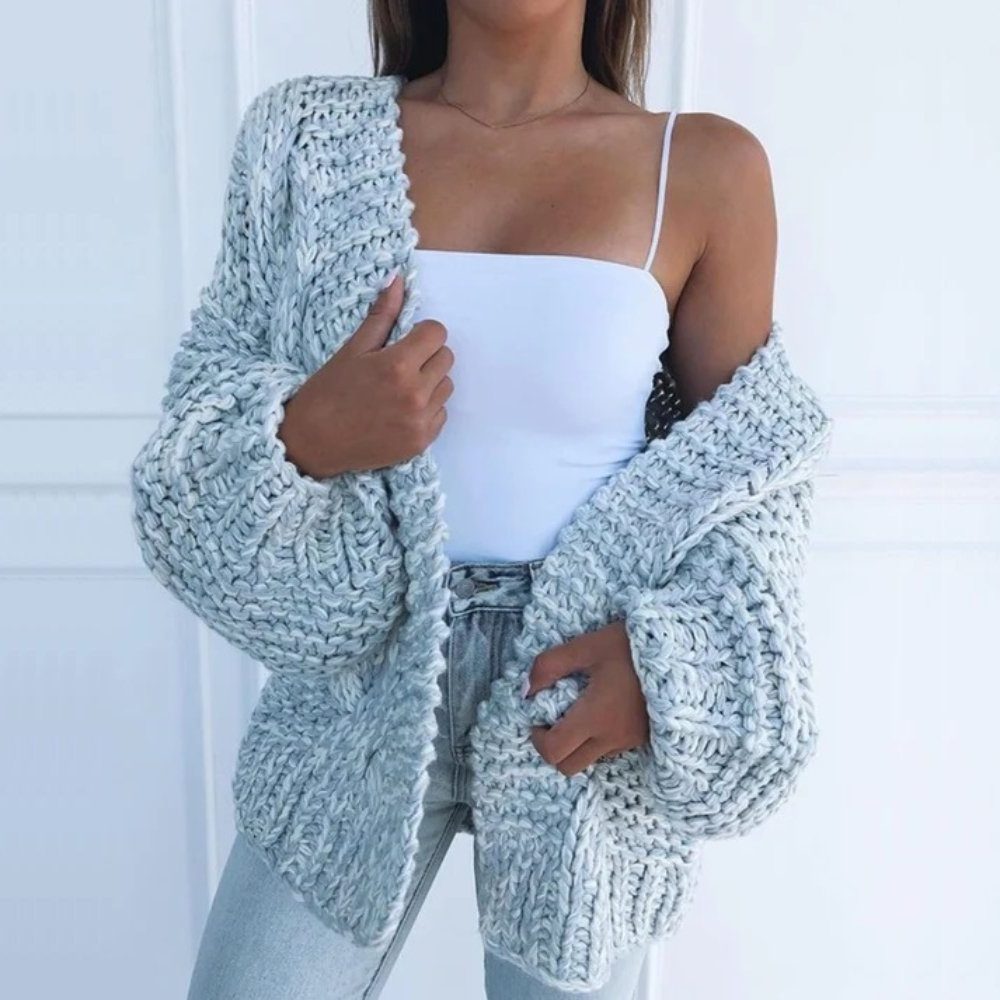 Chunky Knit Oversized Cardigan for Women - View 8