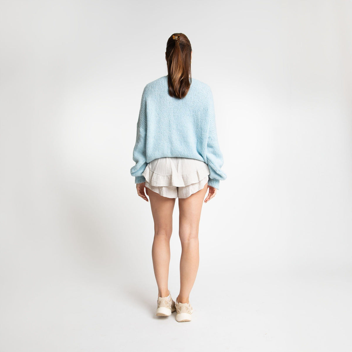 Chunky Knit Oversized Cardigan with Tie Front for Women - View 5