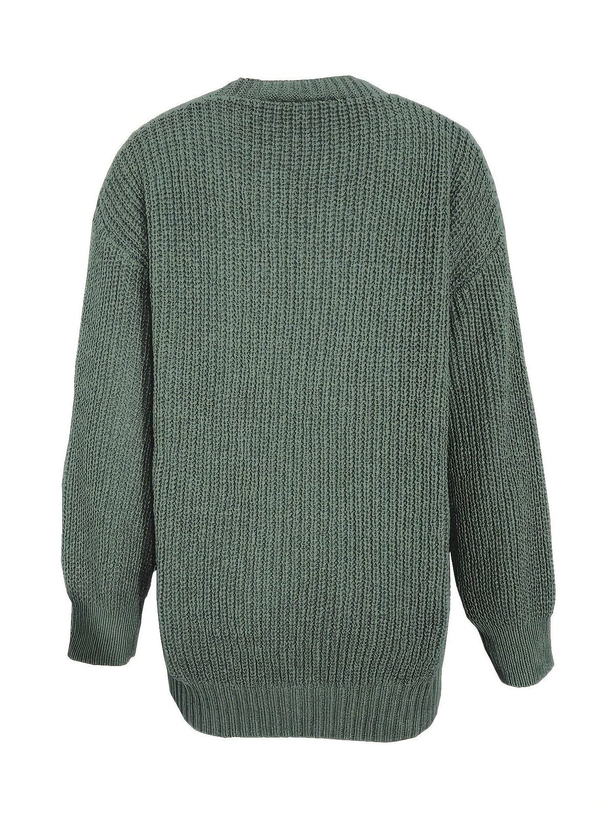 Chunky Knit Oversized Long Cardigan with Button-Front for Women - View 7
