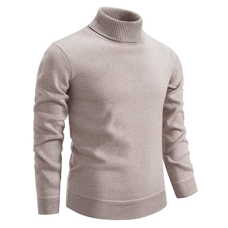 Chunky Knit Roll Neck Sweater for Women - Beige