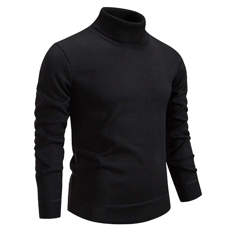 Chunky Knit Roll Neck Sweater for Women - Black