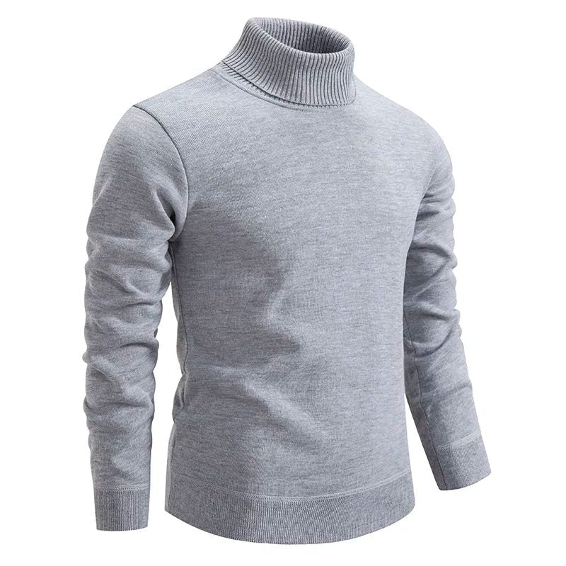 Chunky Knit Roll Neck Sweater for Women - Grey