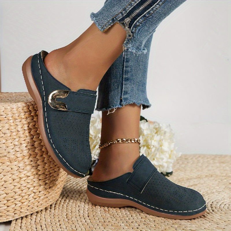 Closed Toe Slip-On Mule for Women - Blue