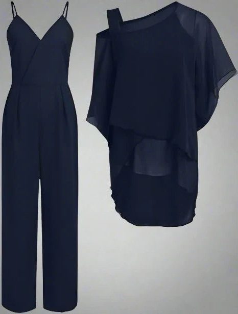 Cold Shoulder Chiffon Two-Piece Set for Women - View 7