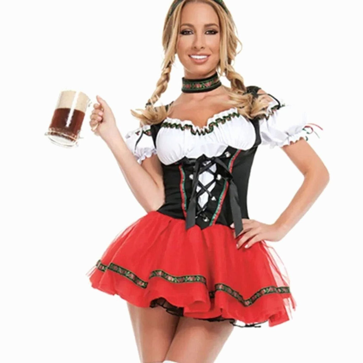 Corset Lace-Up Mini Dress for Women - Red