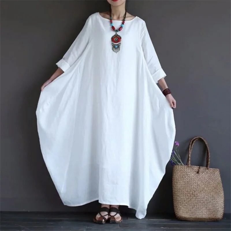 Cotton Oversized Midi Dress for Women
