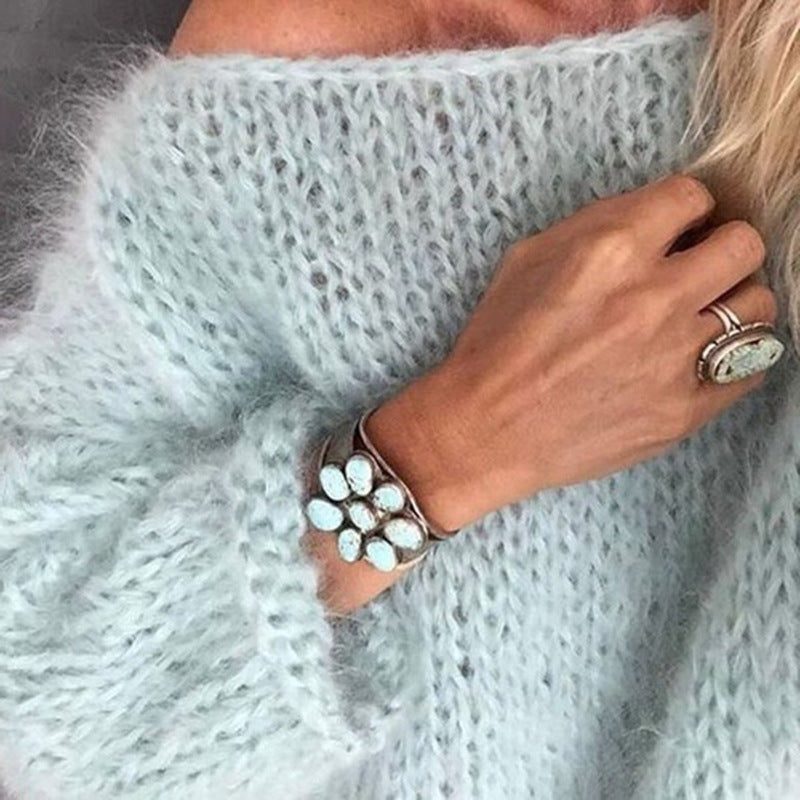 Crew Neck Ribbed Knit Jumper for Women - View 10