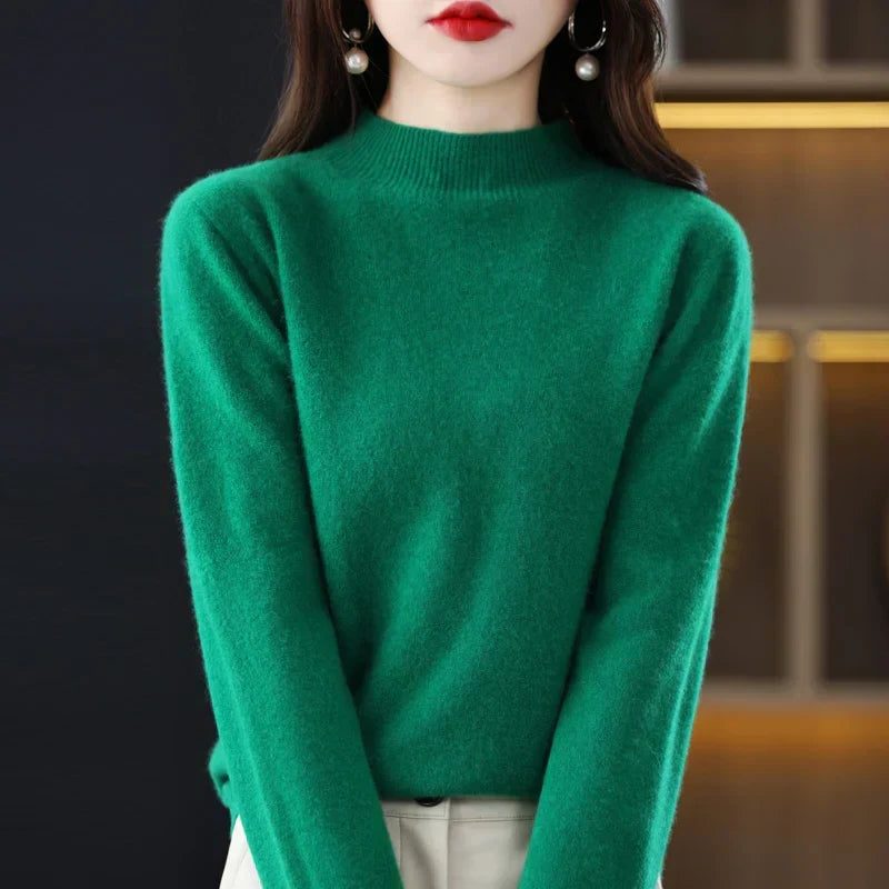 Crew Neck Wool Knit Sweater for Women - View 3