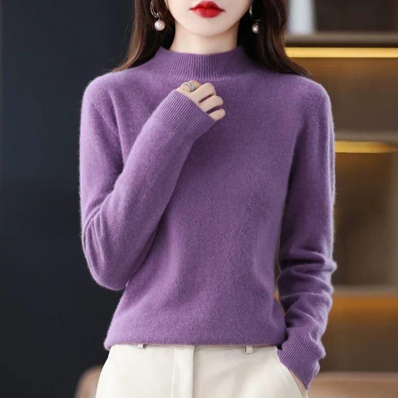 Crew Neck Wool Knit Sweater for Women - View 4