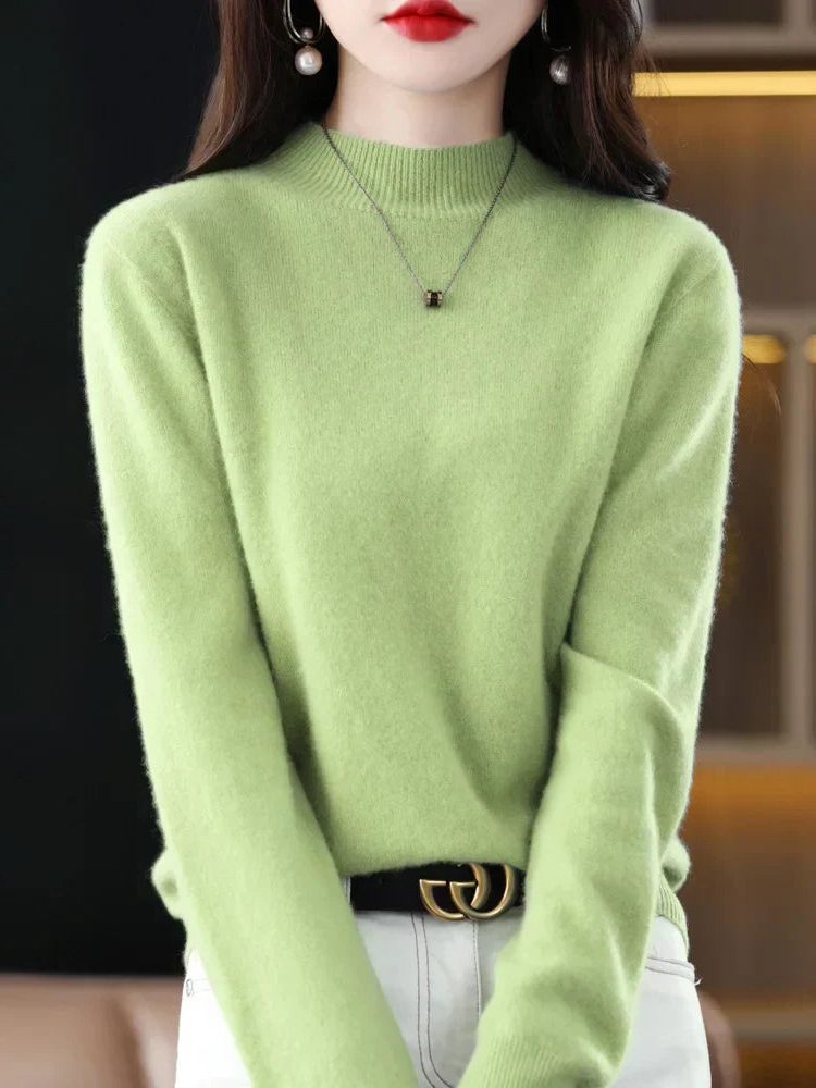 Crew Neck Wool Knit Sweater for Women - View 5