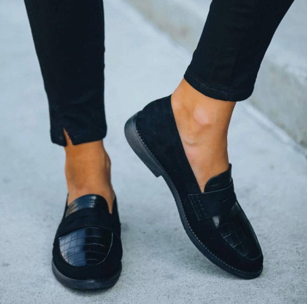 Crocodile Textured Loafers for Women - View 2
