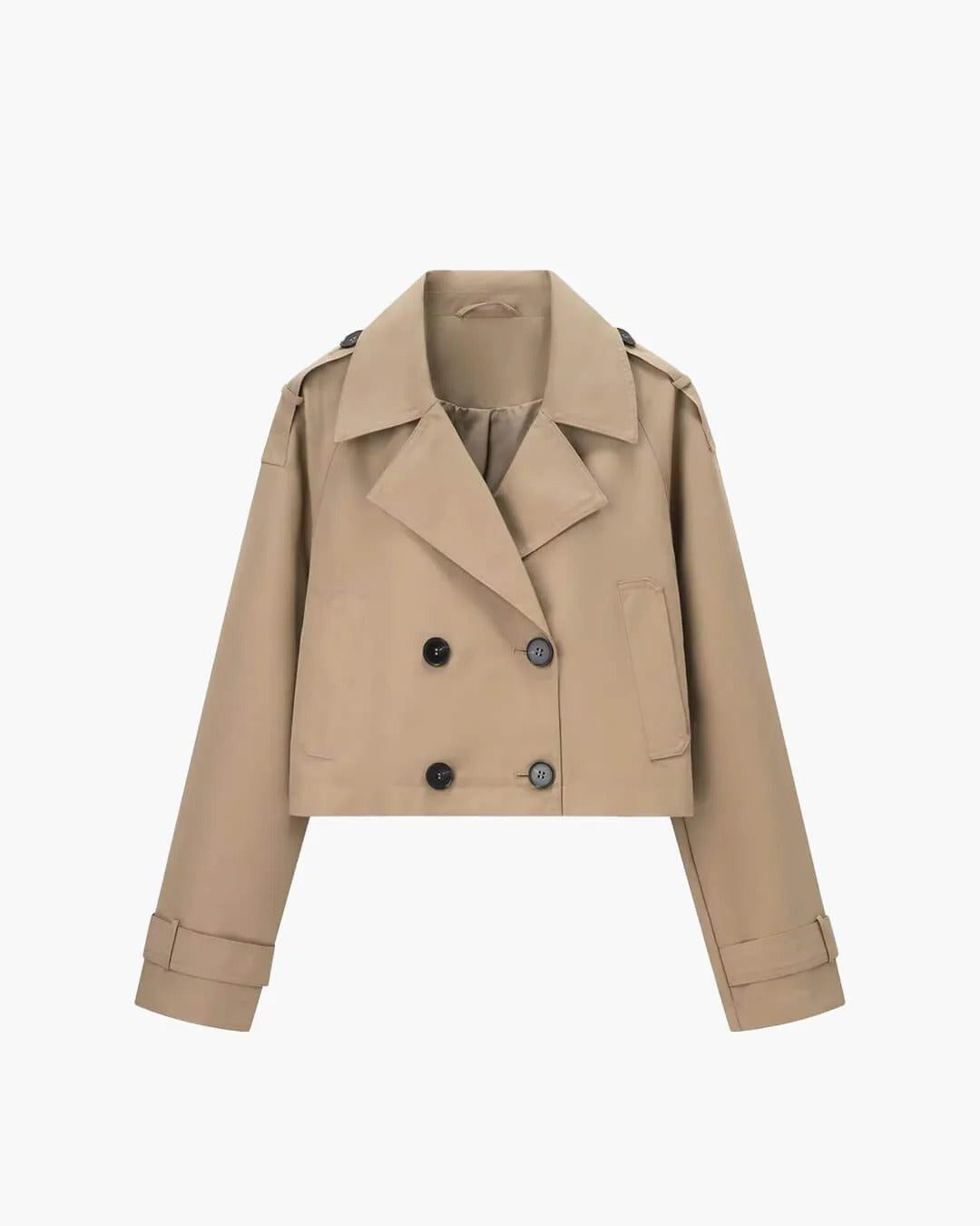 Cropped Double-Breasted Trench Coat for Women