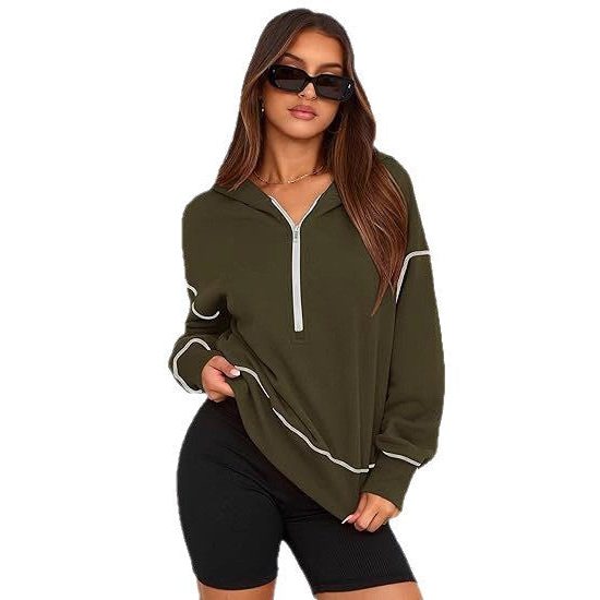 Cropped Half-Zip Sweatshirt for Women - View 5