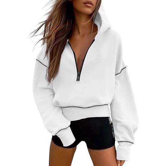 Cropped Half-Zip Sweatshirt for Women