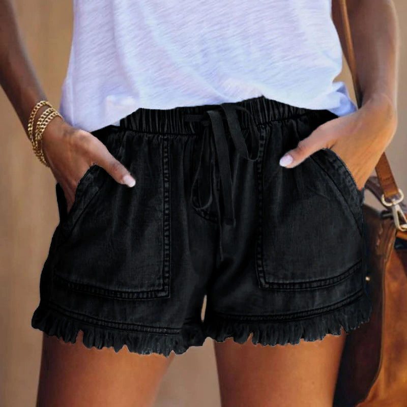 Denim High-Waisted Shorts for Women