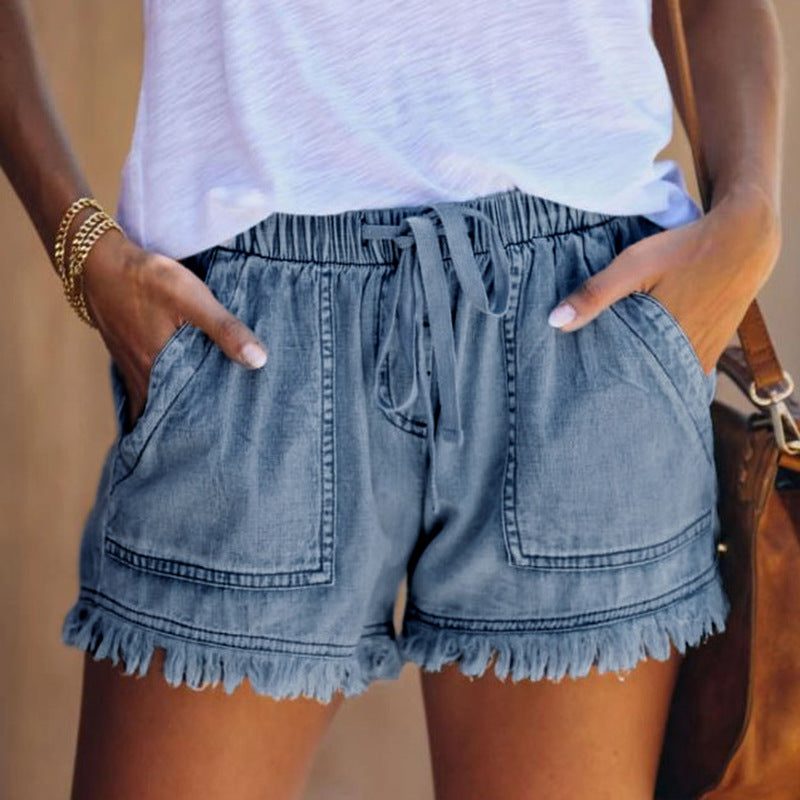 Denim High-Waisted Shorts for Women