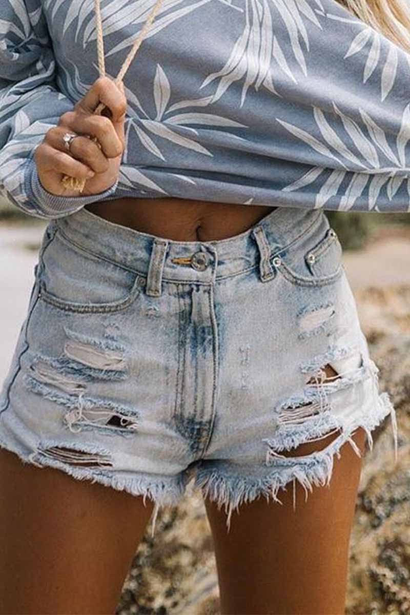 Distressed Denim Shorts for Women