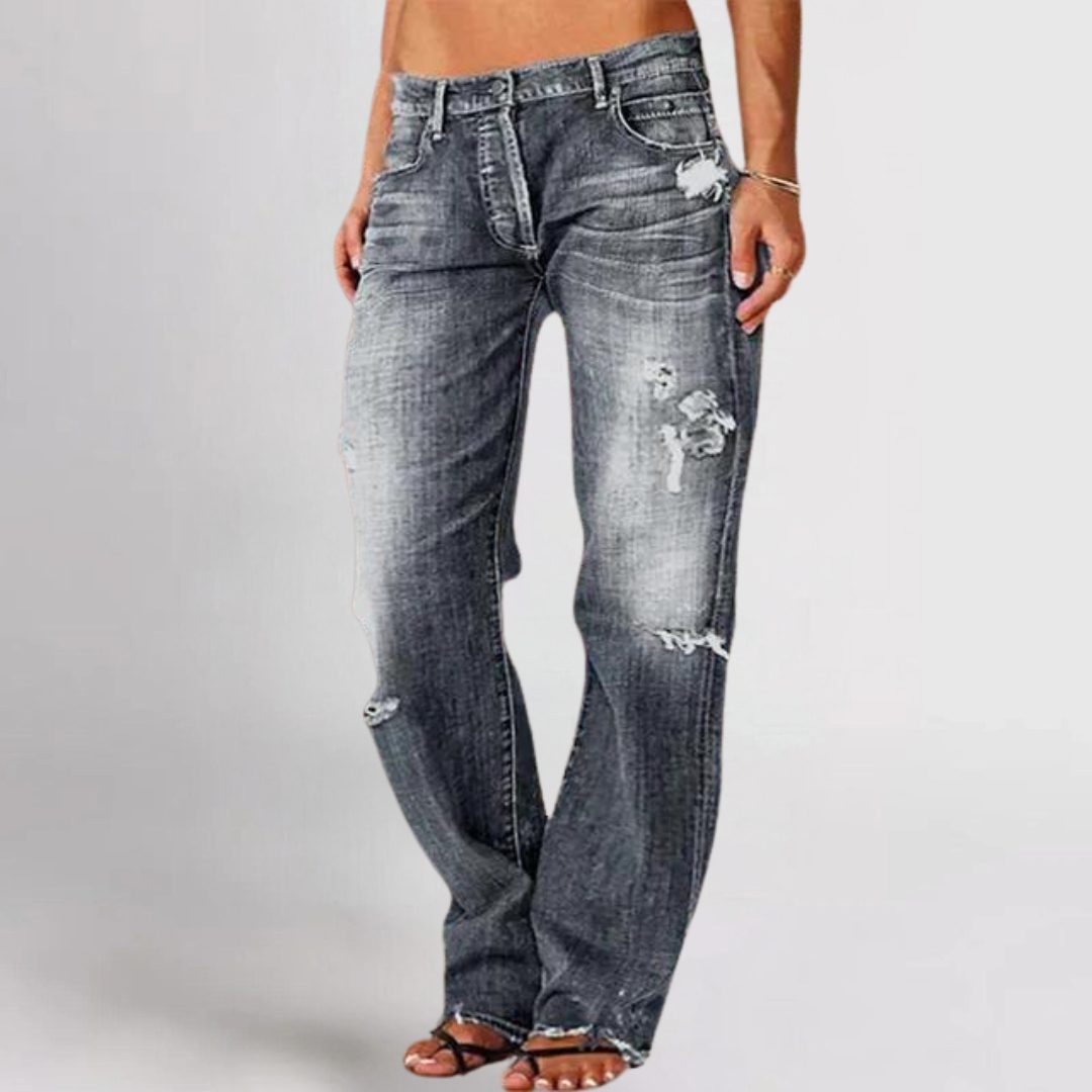 Distressed Straight Leg Jeans for Women