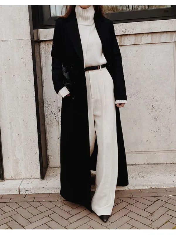 Double-Breasted Long Wool Overcoat for Women - View 2