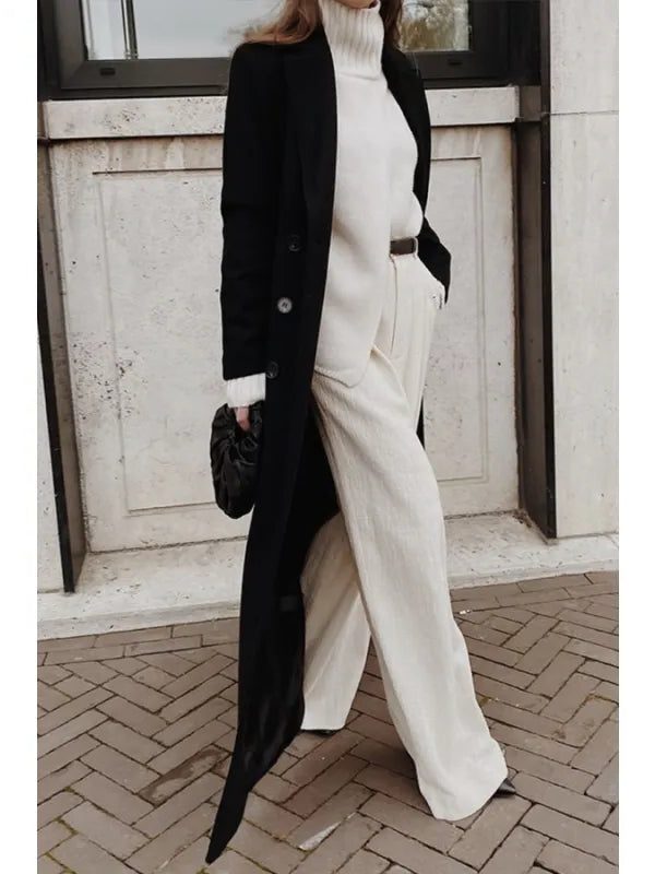 Double-Breasted Long Wool Overcoat for Women - View 3